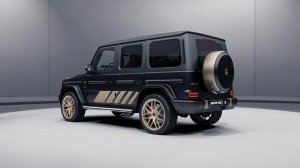 A rear 3/4 view of the 2023 Mercedes-AMG G63 Grand Edition