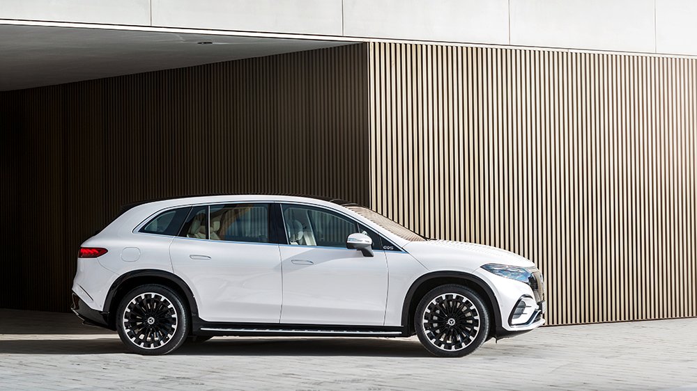The 2023 EQS SUV from the side