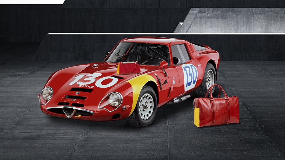 Jamah’s Motorcar Collection bag matching an Alfa Romeo