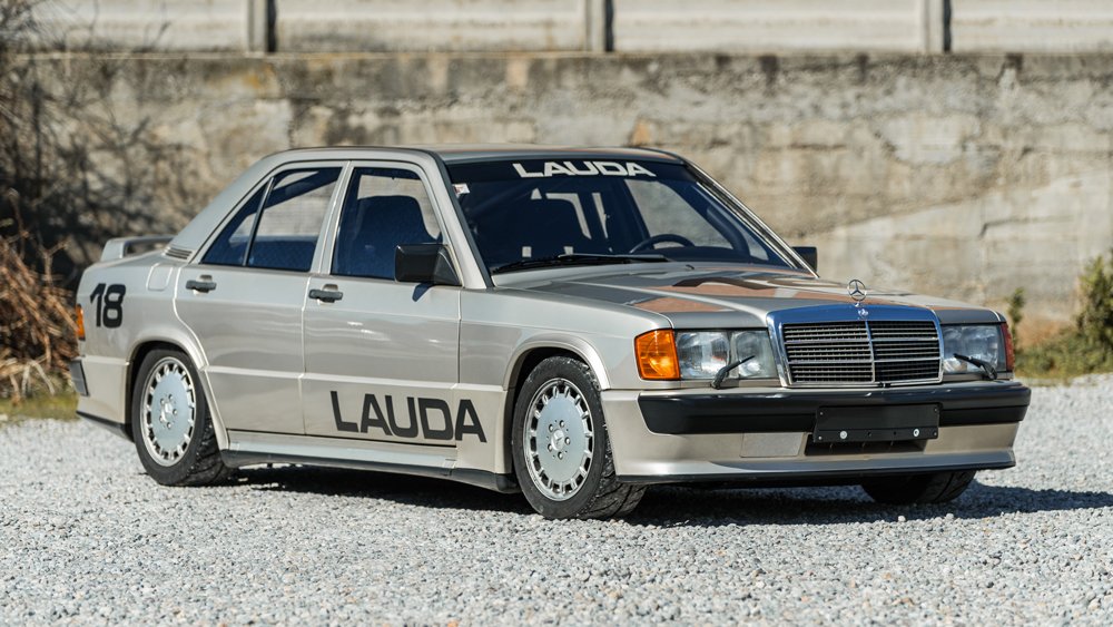 The 1984 Mercedes-Benz 190E 2.3-16 driven by Niki Lauda in the Nürburgring Race of Champions.