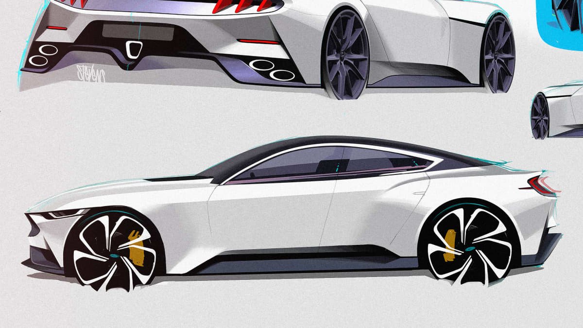 Official Ford Mustang design sketch reveals possible sedan-0