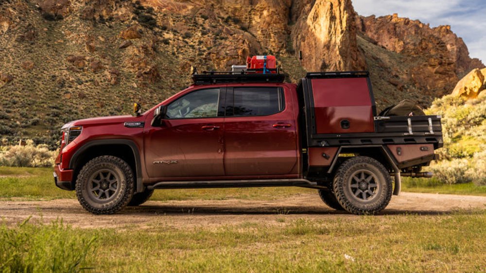 Overland Expo's 2022 GMC Sierra 1500 ATX from the side