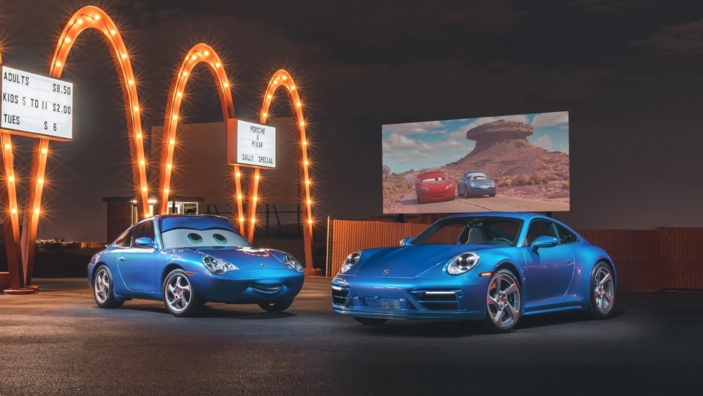 The Sally Carrera promotional car (left) and street-legal Sally Special (right).