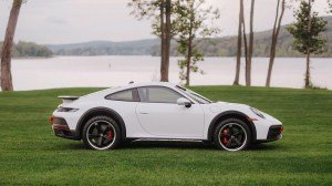 The 2023 Porsche 911 Dakar from the side