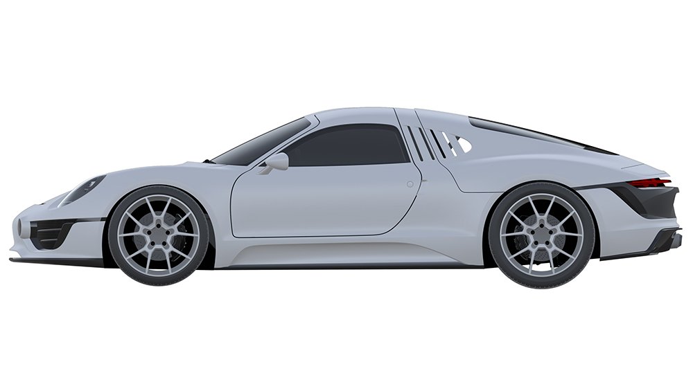 A rendering of a possible new Porsche sports car