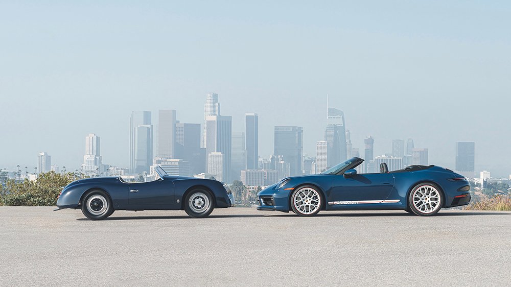 The 1953 Porsche 356 America Roadster and the 2023 911 GT3 Cabriolet America face to face
