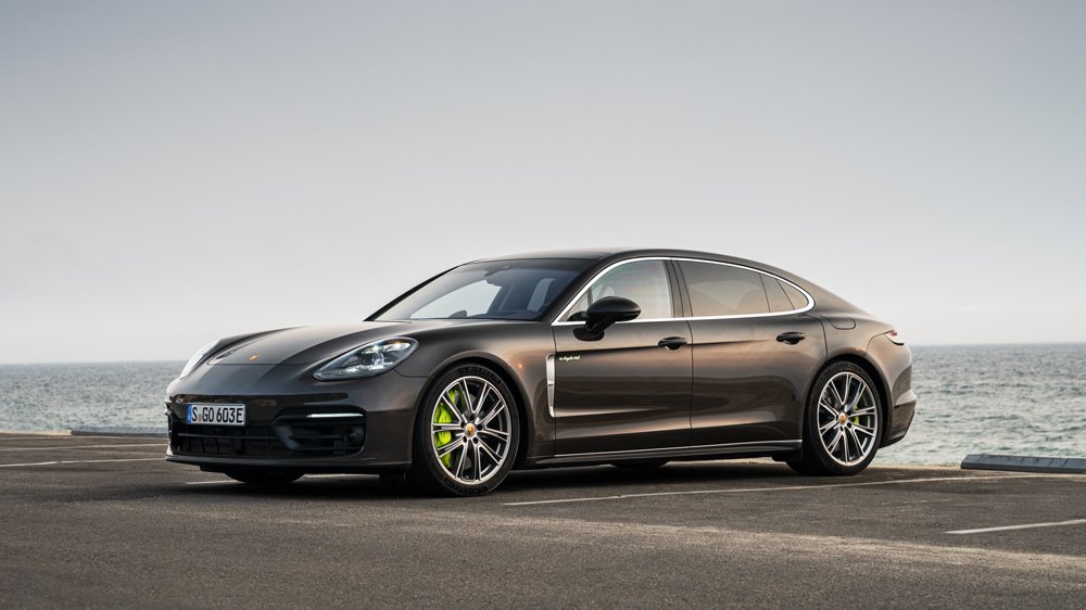 The 2021 Porsche Panamera 4S E-Hybrid in Truffle Brown Metallic.