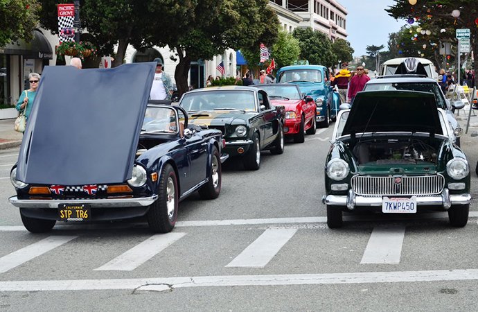 Cars of various make took over Pacific Grove last year. | Classic Motorsports Show photo