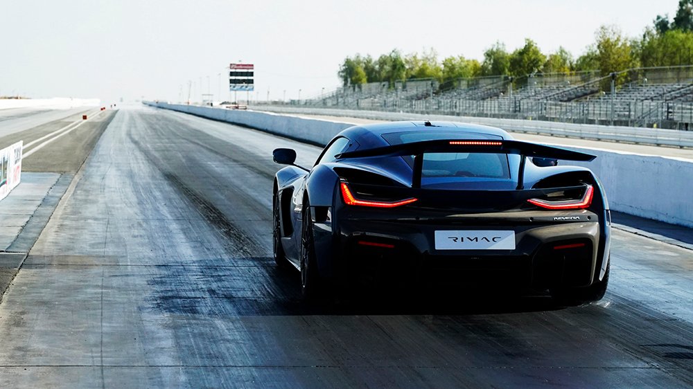 Rimac Nevera before its record-setting quarter-mile run