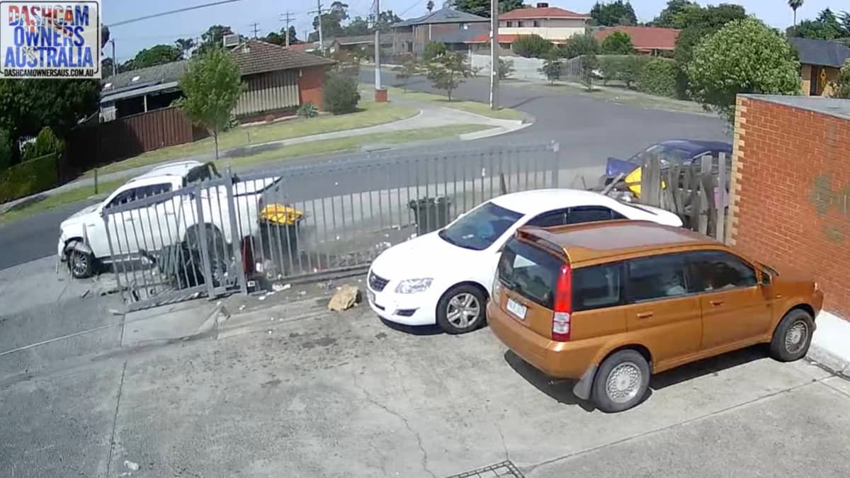 Road rage or something sinister? Bizarre two-car crash caught on camera