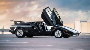 Rod Stewart’s 1989 Lamborghini Countach 25th Anniversary with the doors open