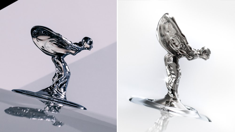 The new (left) and old (right) Spirit of Ecstasy ornaments