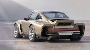 A rear 3/4 view of the street-focused Singer Vehicle Design DLS Turbo