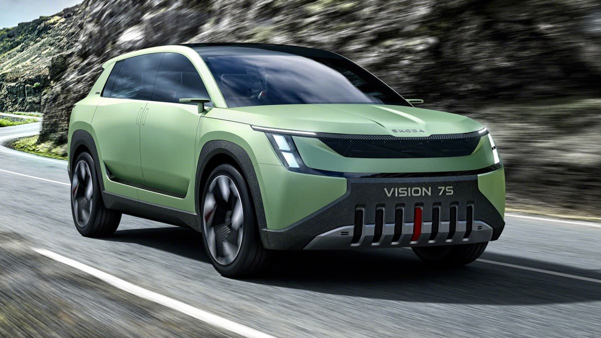 Skoda Vision 7S electric SUV concept showcases new design language-0