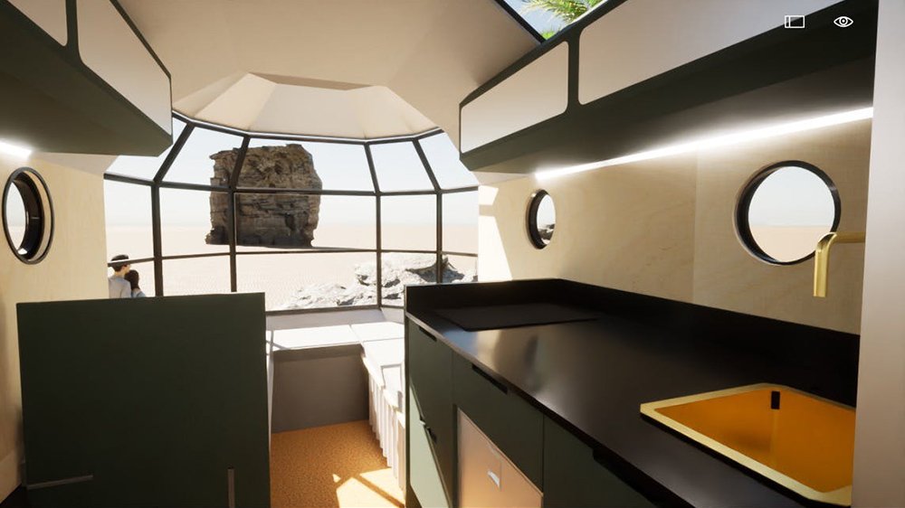 Inside the Texino Atrium camper van concept