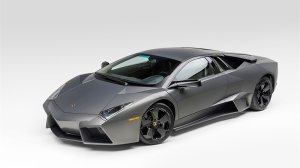 A front 3/4 view of the 2008 Lamborghini Reventón