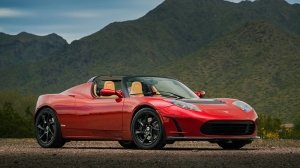 A front 3/4 view of the 2011 Tesla Roadster 2.5 Sport