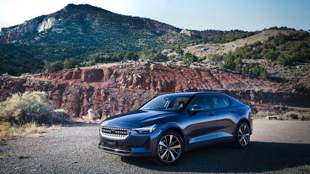 The 2022 Polestar 2 electric vehicle in New Mexico.