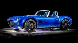 A front 3/4 view of the AC Cobra GT Roadster
