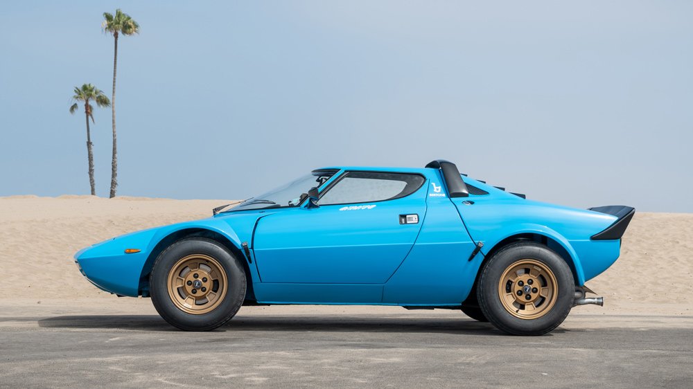 A 1975 Lancia Stratos HF Stradale rally car.