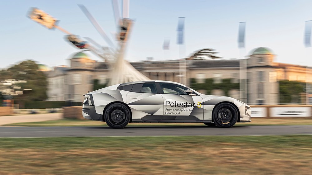 The Polestar 5 from the side