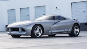 A front 3/4 view of the Dodge Viper-Based Defender prop car