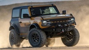 The King of Hammers Edition Ford Bronco on a desert road