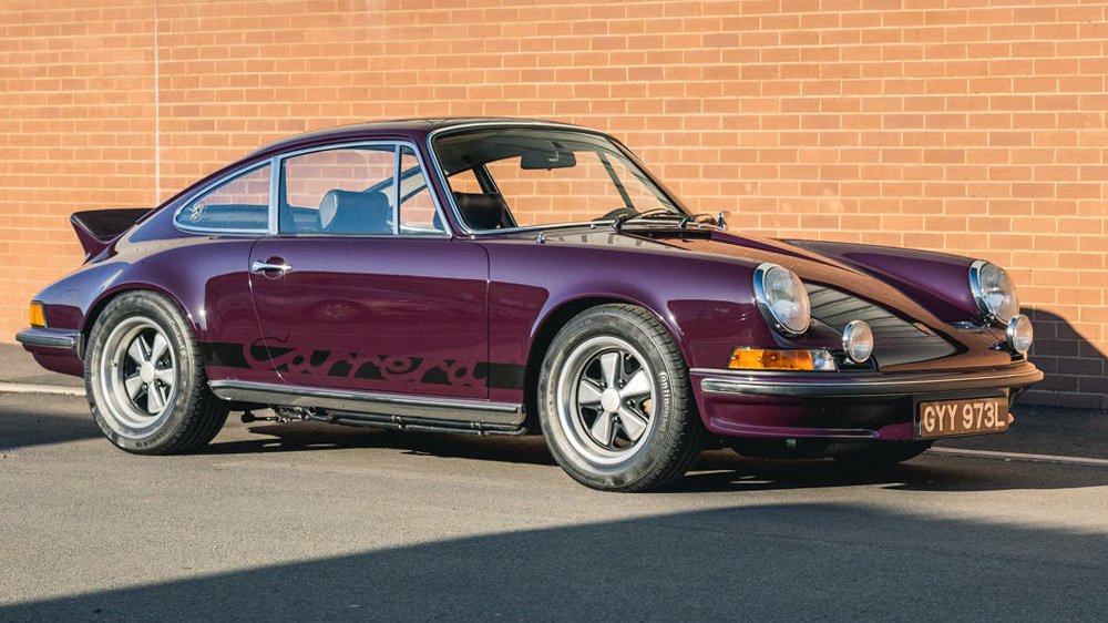 A 1973 911 Carrera RS 2.7, in Aubergine Purple, available through CollectingCars.com.