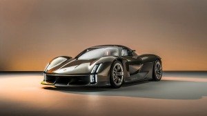 A front 3/4 view of the Porsche Mission X concept