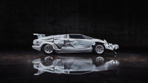 The wrecked Lamborghini Countach from 