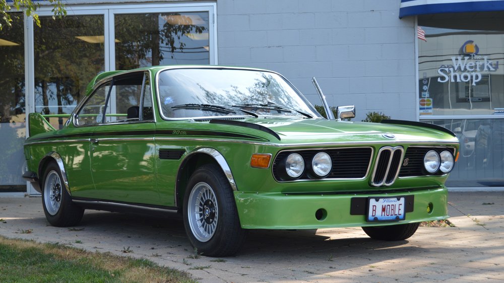 A 1975 BMW 3.0 CSL, presented by the Werk Shop in Illinois.