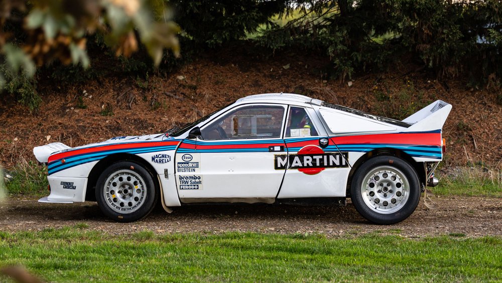 A 1982 Lancia 037 Group B Works Evolution 1 race car.