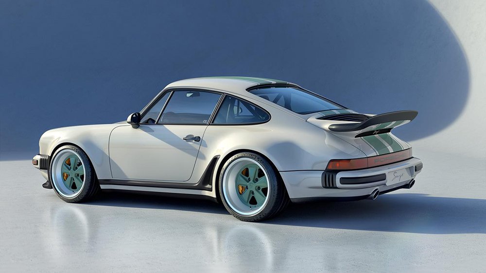 The back of the Singer Porsche 911 restomod