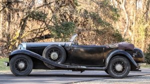 An unrestored 1934 Mercedes-Benz 500 K Offener Tourenwagen.