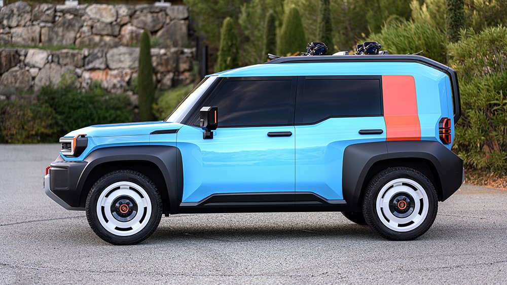 The Toyota Compact Cruiser EV concept from the side