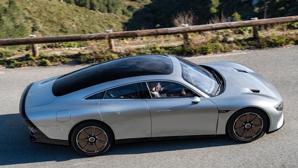 The Mercedes-Benz Vision EQXX concept car.