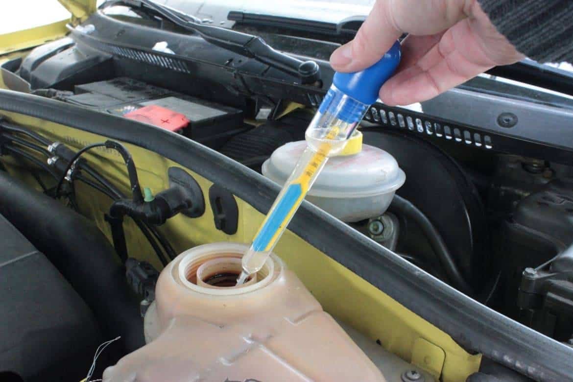 Testing engine coolant to determine if it needs changing
